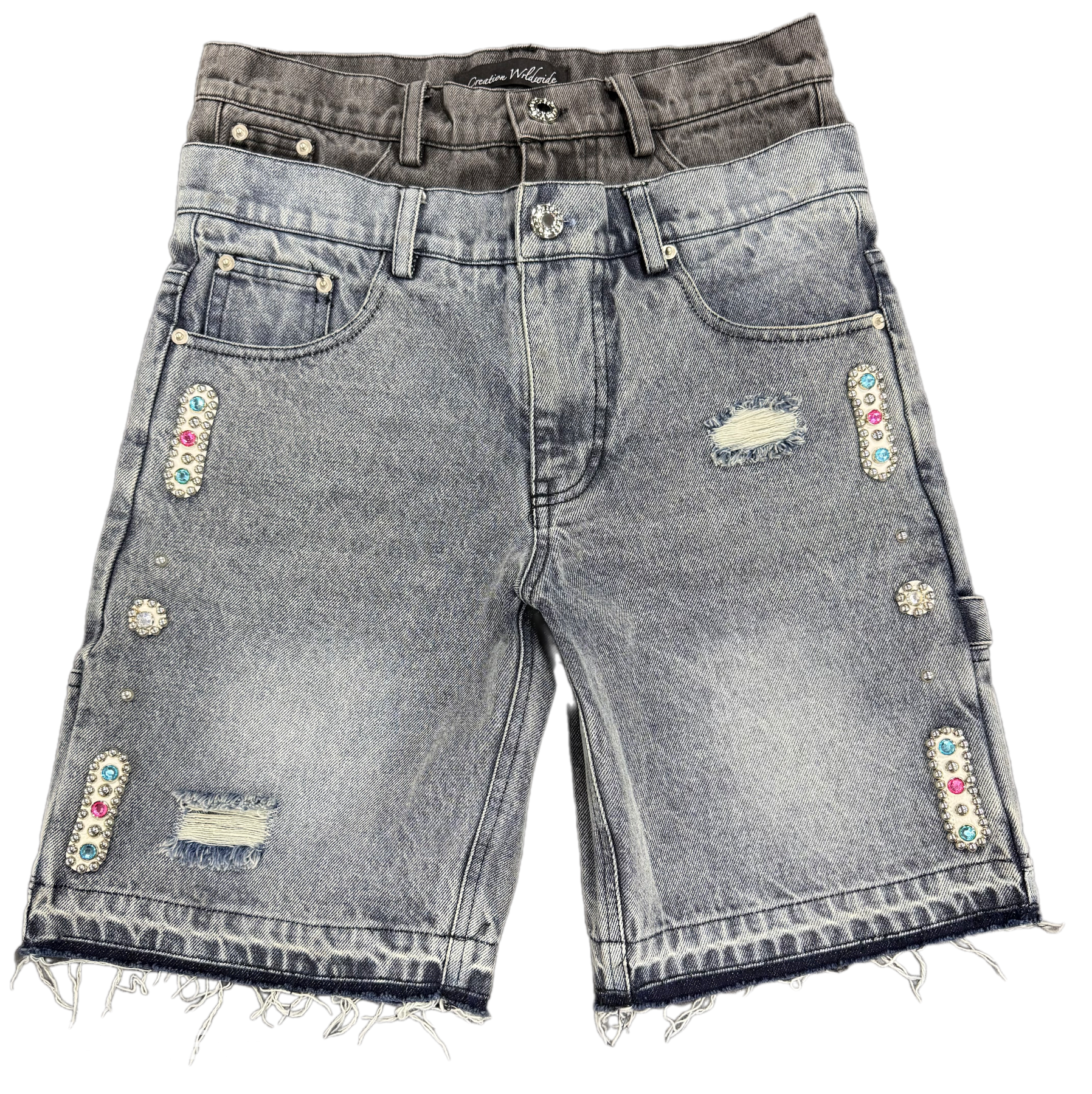 “Gemstone” Jorts Blue